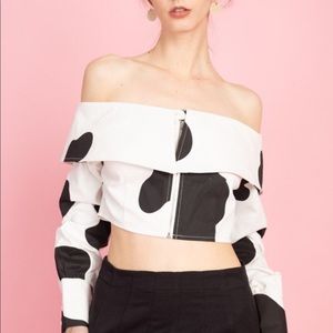 Cow print blouse